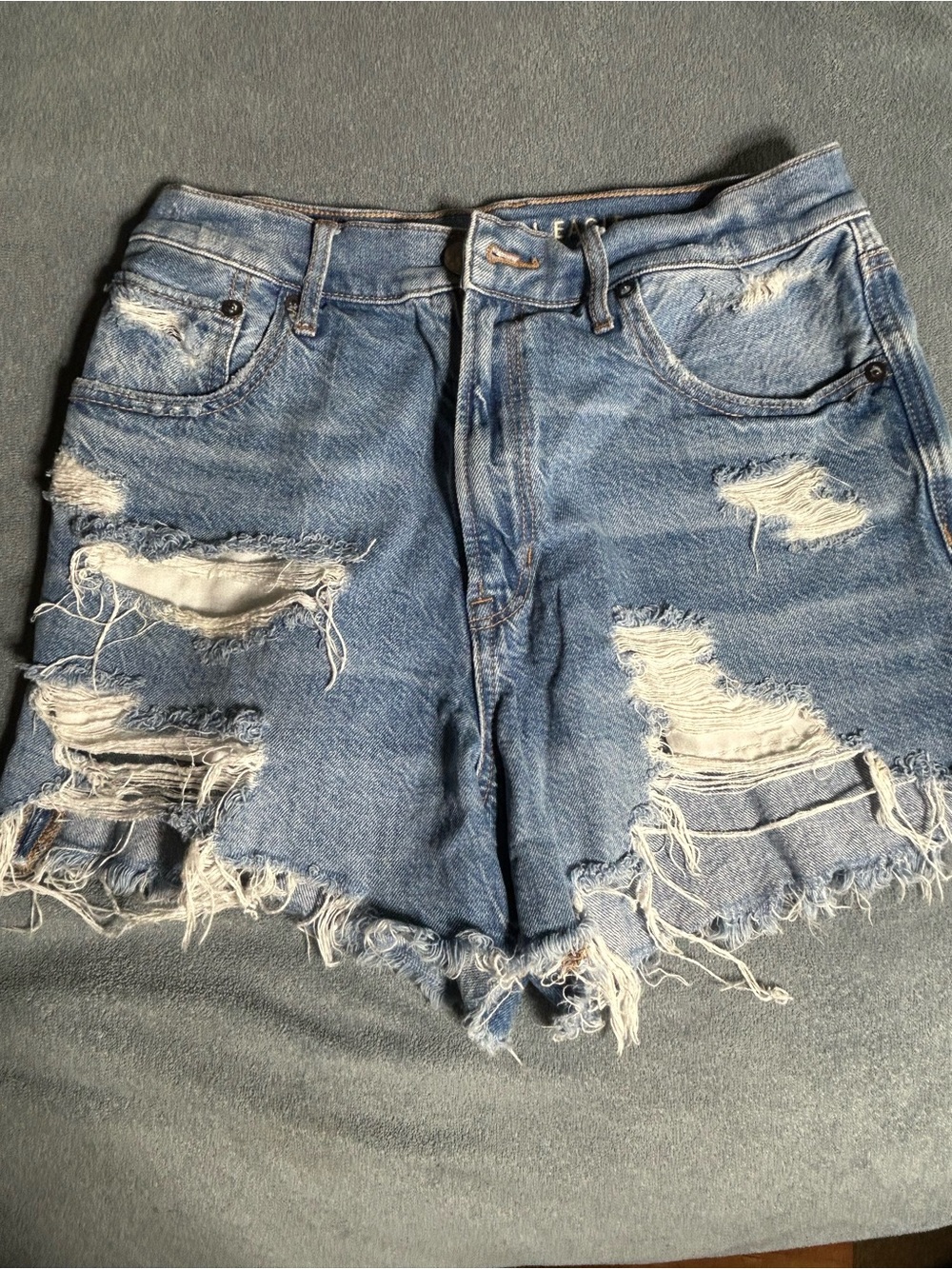 American Eagle Outfitters Light Blue Distressed Denim Cutoff Shorts